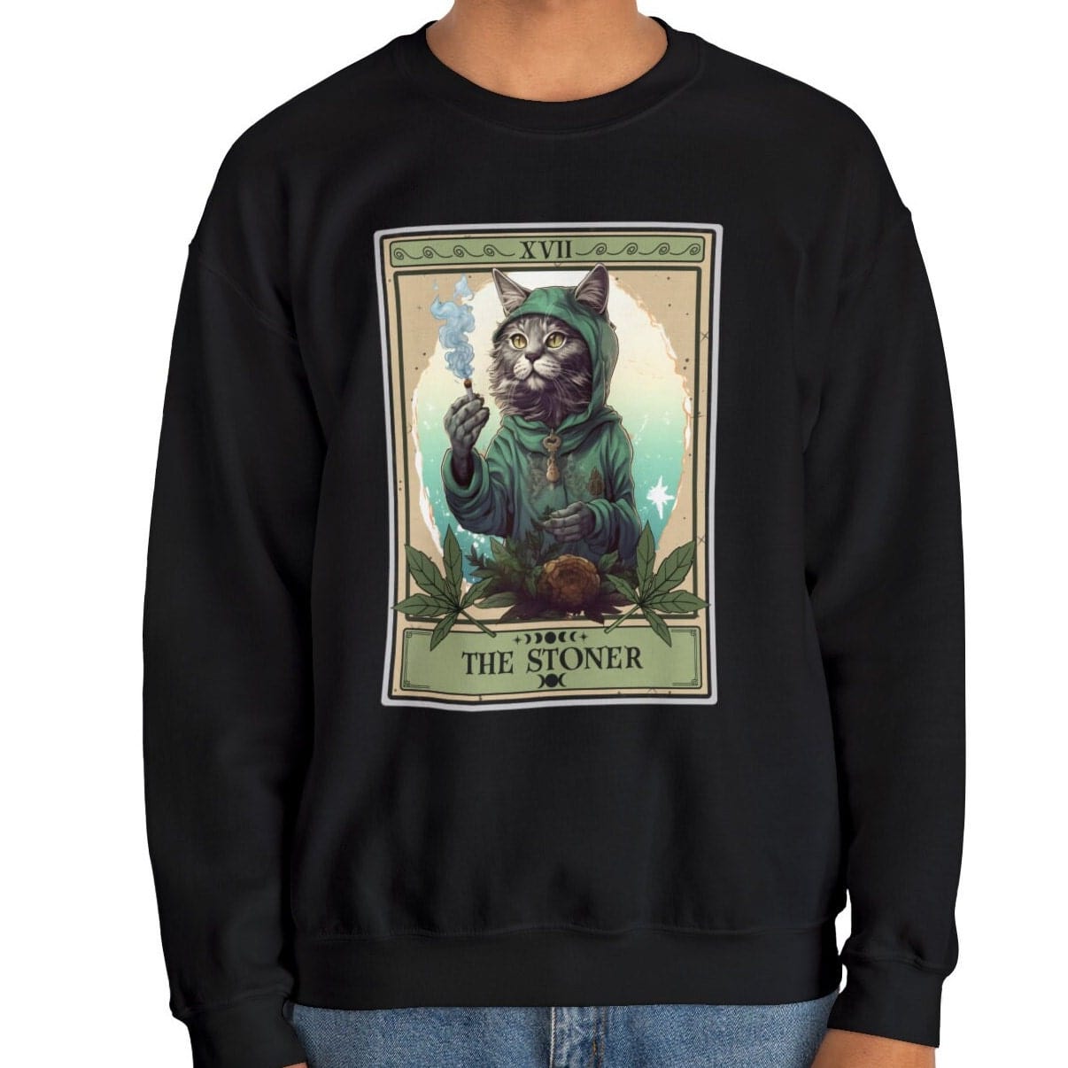 The Stoner Tarot Card Sweatshirt Cat Stoner