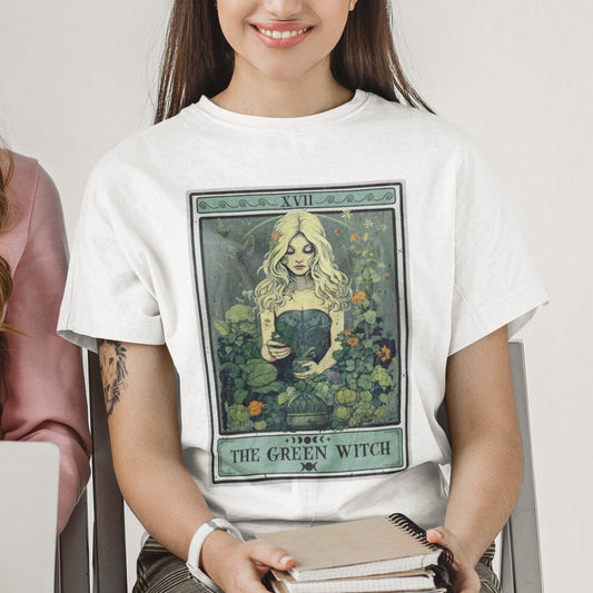 The Green Witch Tarot Card Shirt, Witchy Plant Lover