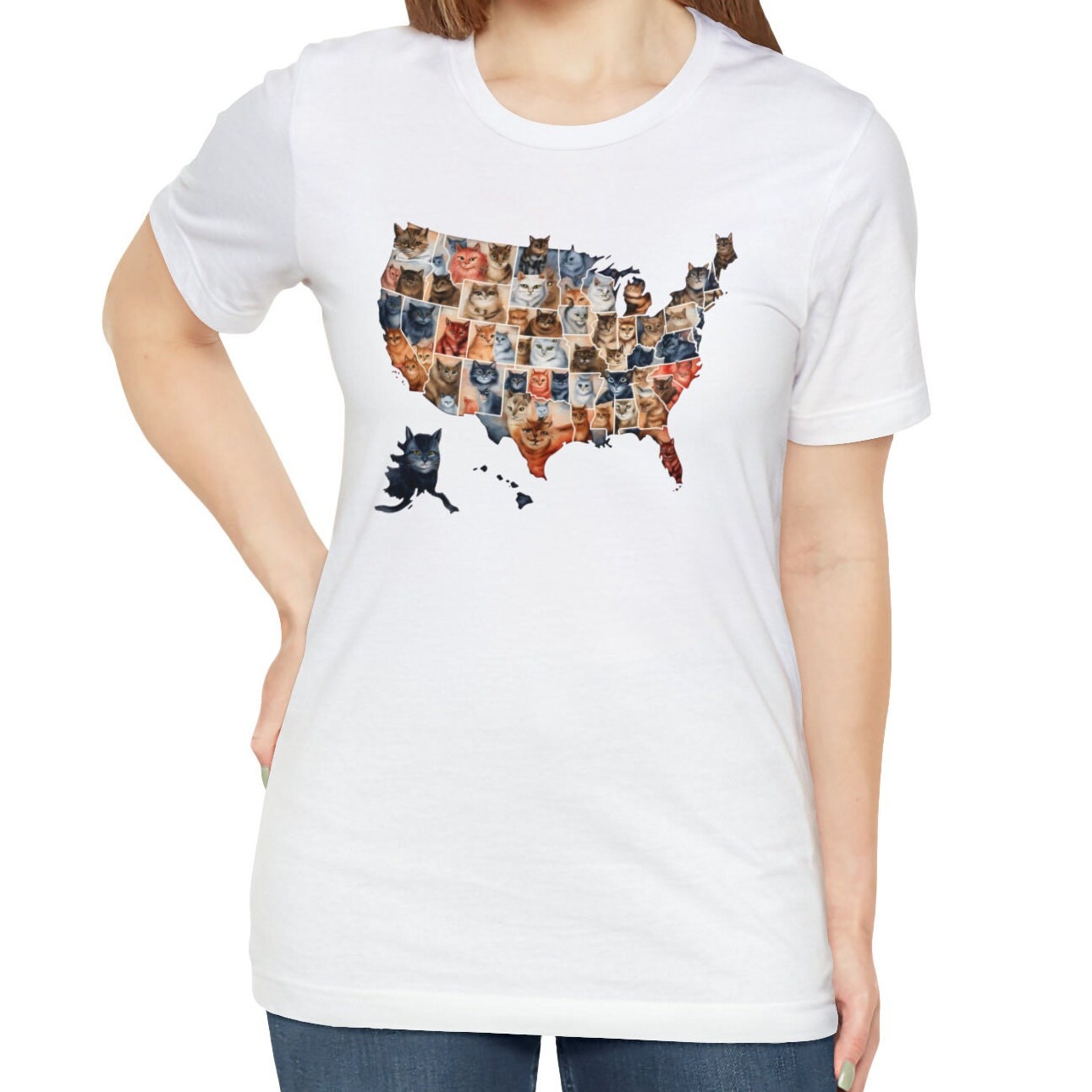 Cats Lovers USA Map Shirt