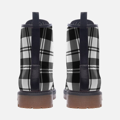 Black and White Tartan Boots