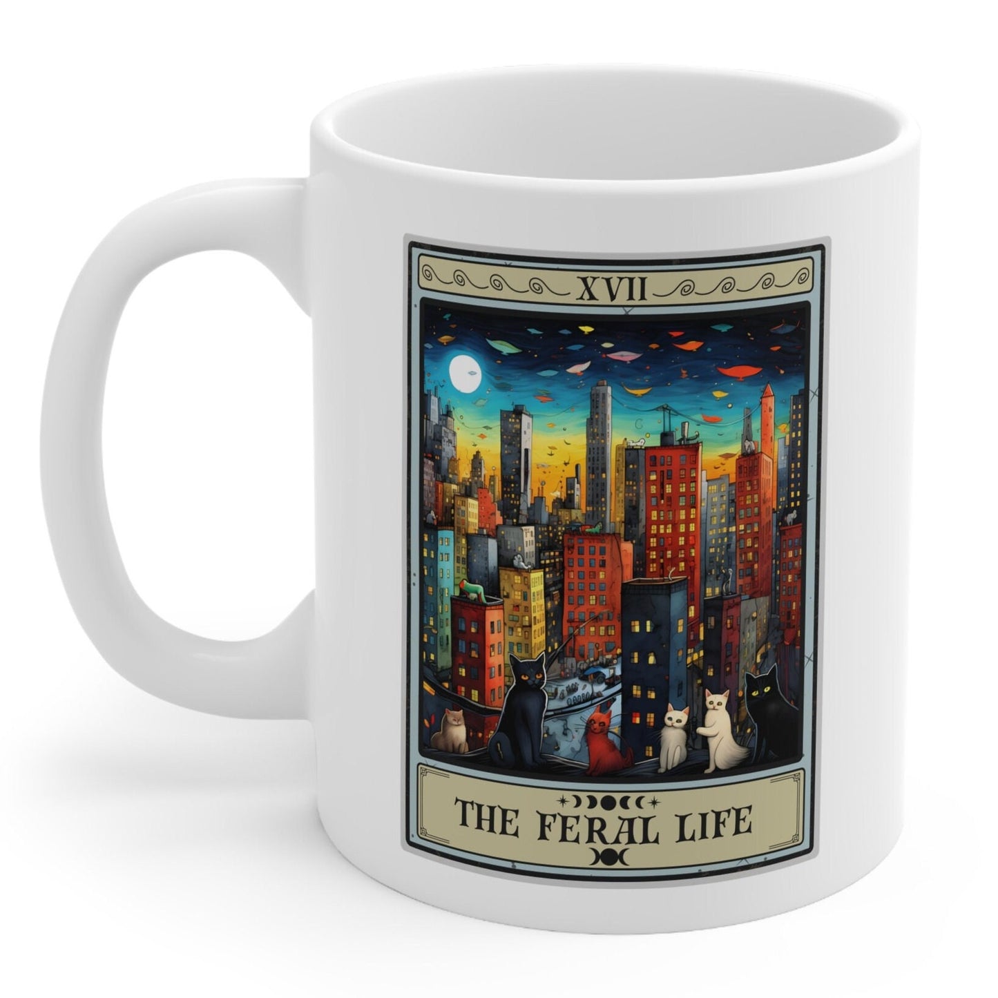 The Feral Life Tarot Card Mug, Feral Cat