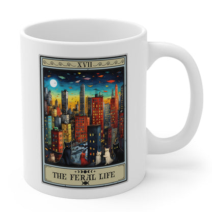 The Feral Life Tarot Card Mug, Feral Cat