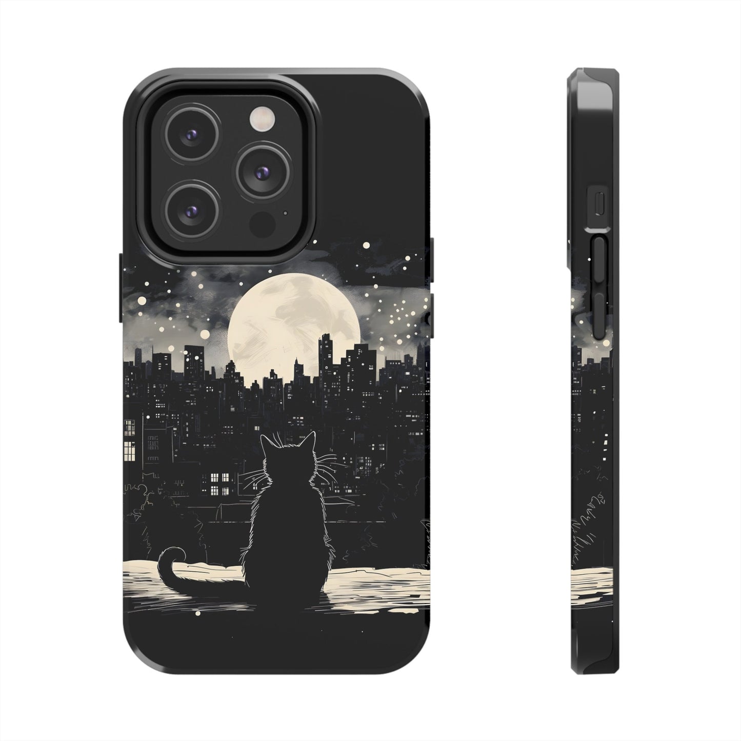 Cat and Moon iPhone Case