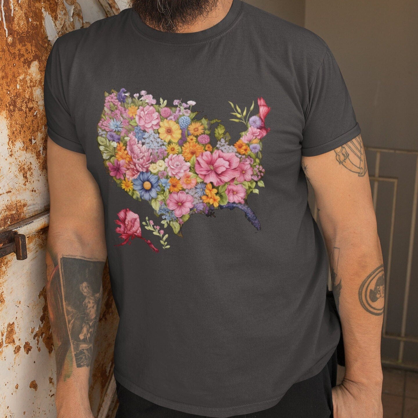 Flowers US Map Shirt