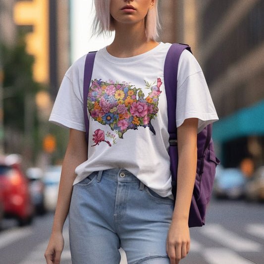 Flowers US Map Shirt