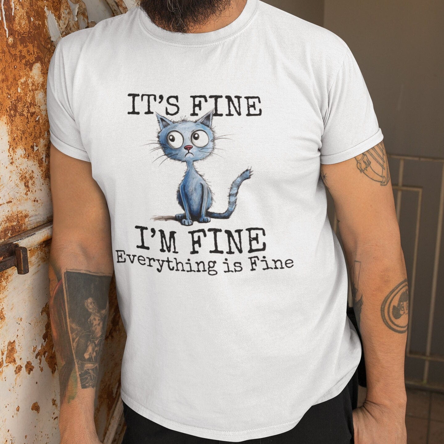 I'm Fine Everything is Fine Shirt Cat