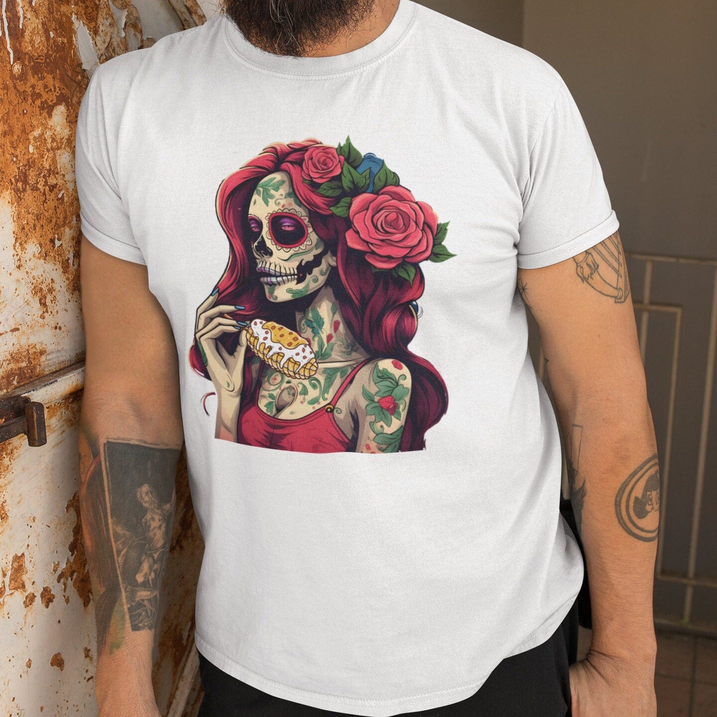 Sugar Skull Elote Shirt Day of the Dead