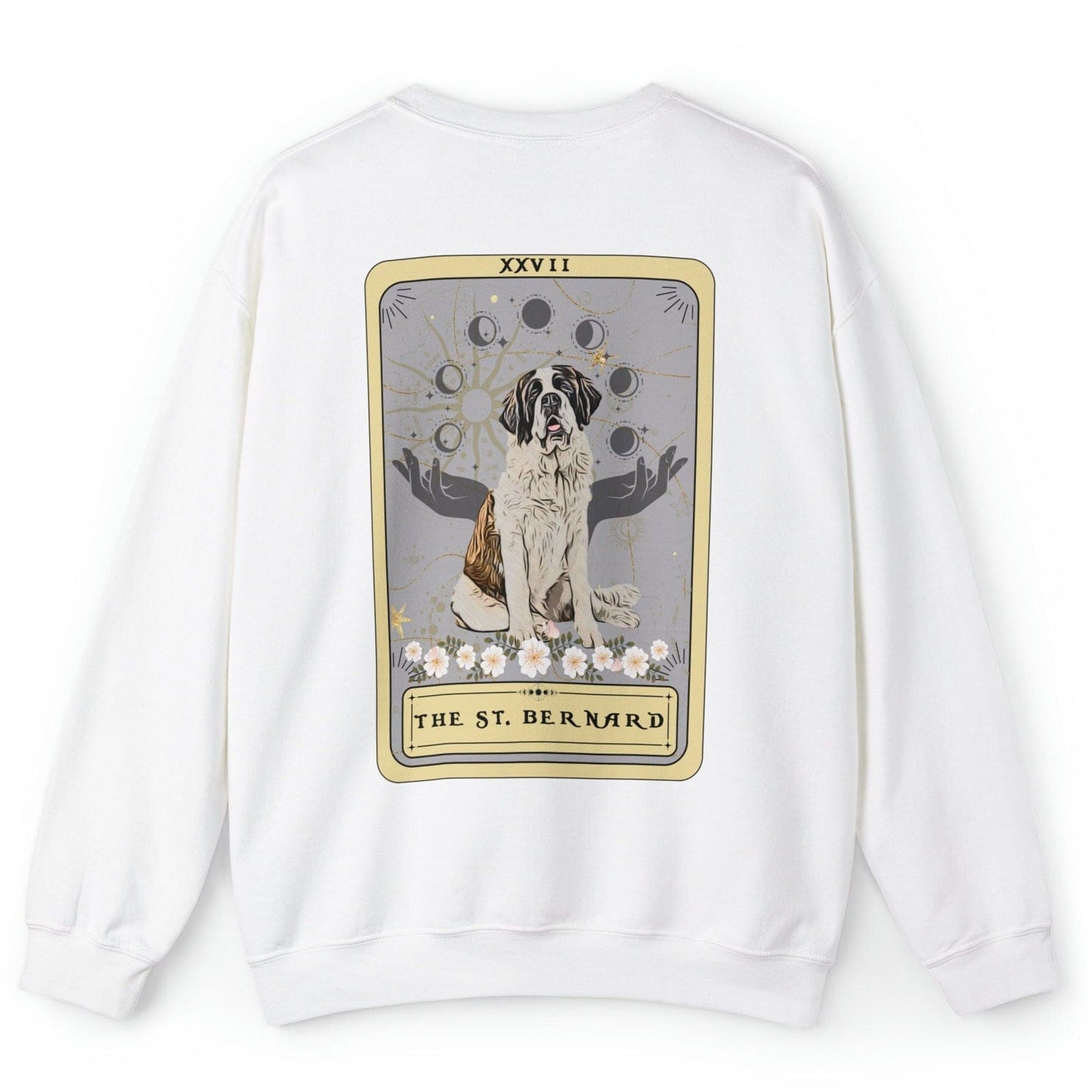 The St Bernard Tarot Card Sweatshirt BACK Print Dog Lover