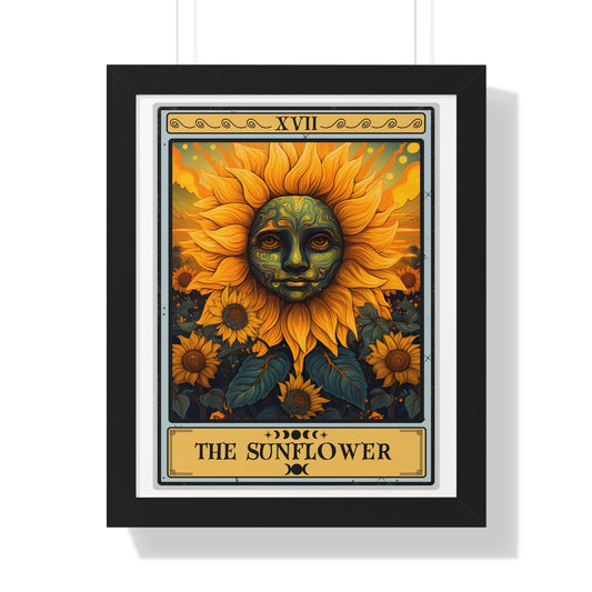 Sunflower Tarot Card Framed Print Wall Art