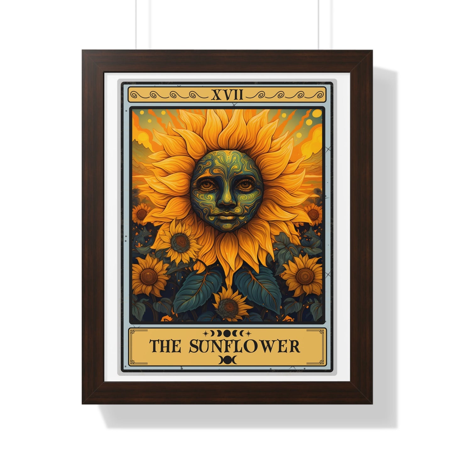 Sunflower Tarot Card Framed Print Wall Art