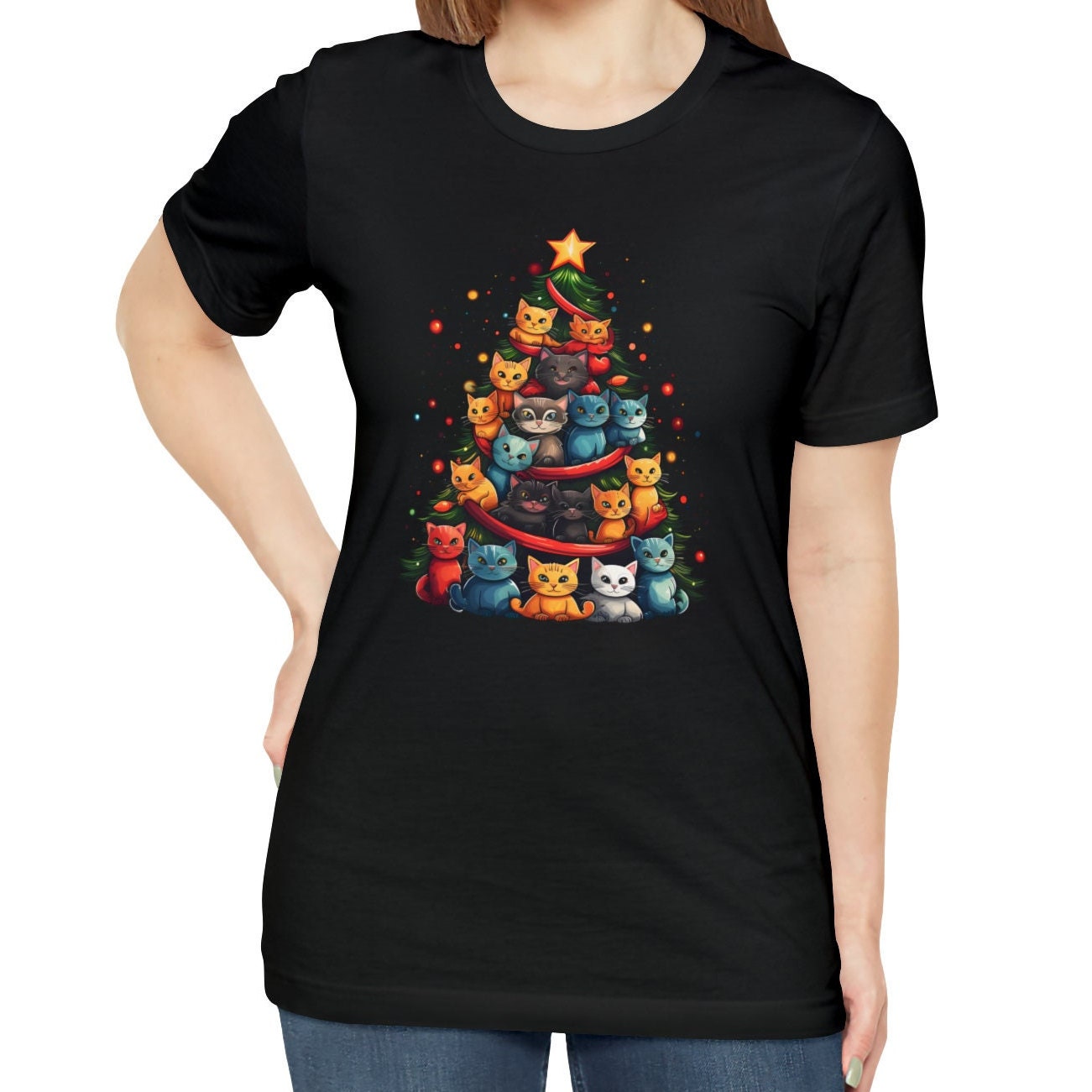 Cat Christmas Tree Shirt