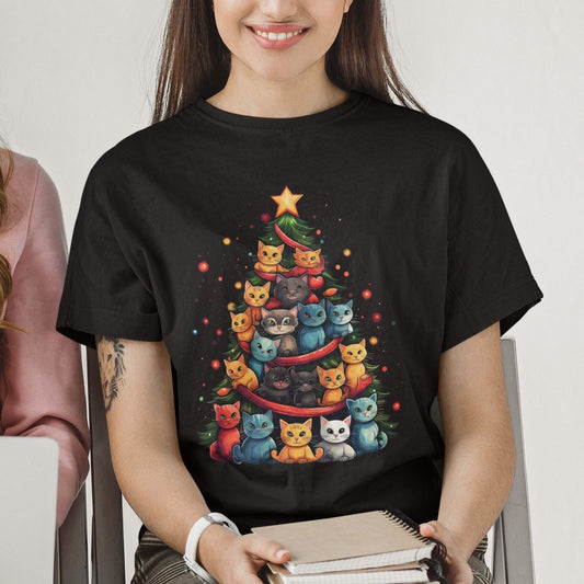 Cat Christmas Tree Shirt