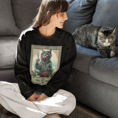 The Stoner Tarot Card Sweatshirt Cat Stoner