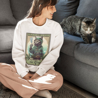 The Stoner Tarot Card Sweatshirt Cat Stoner