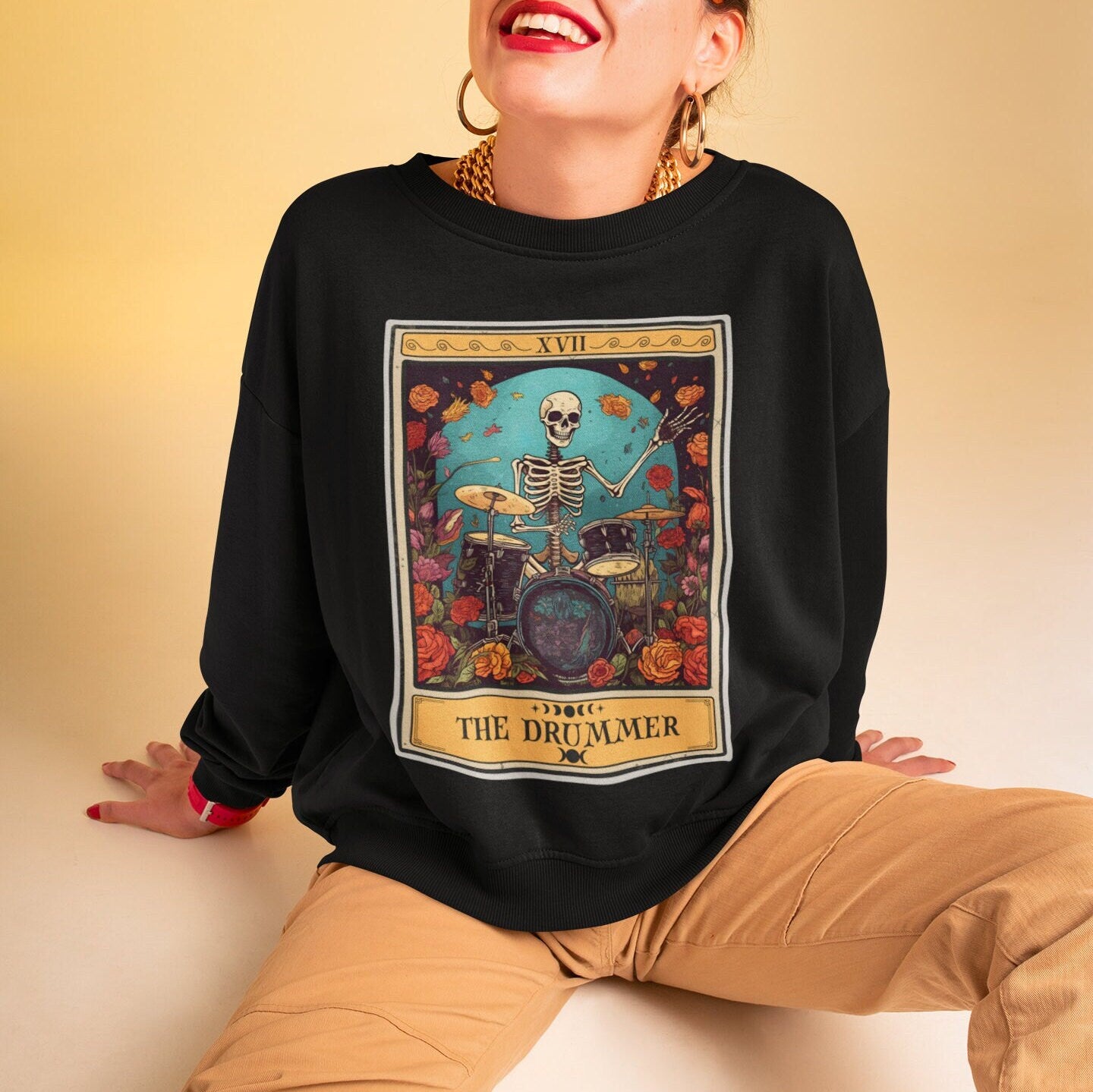 The Drummer Tarot Card Sweatshirt