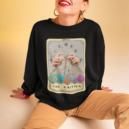 The Knitter Tarot Card Sweatshirt Knitting