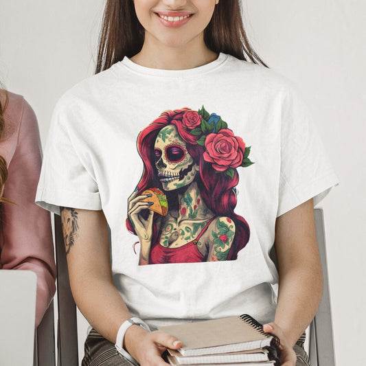 Sugar Skull Taco Shirt Mexican Food