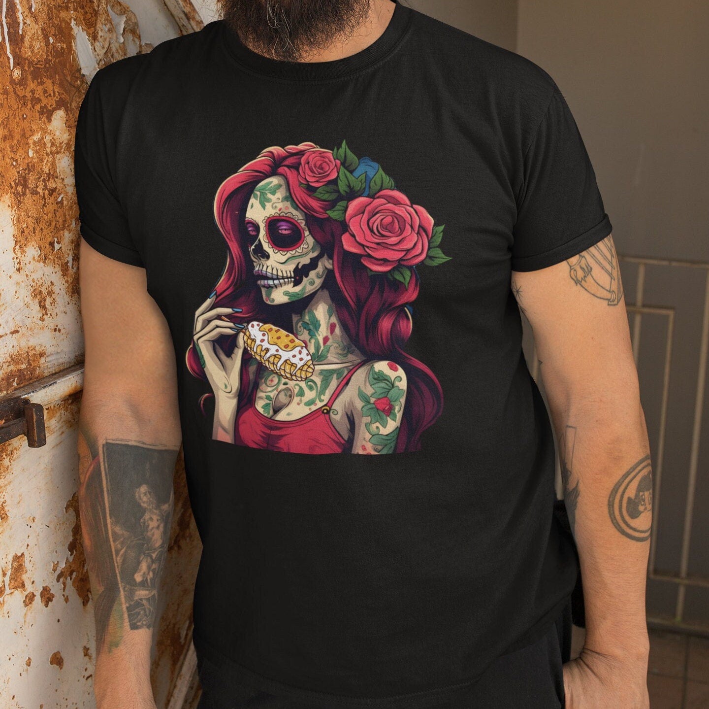 Sugar Skull Elote Shirt Day of the Dead