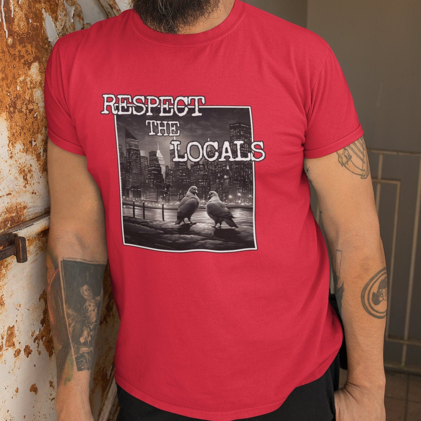 Respect the Locals Pigeon T-shirt, Bird Lover