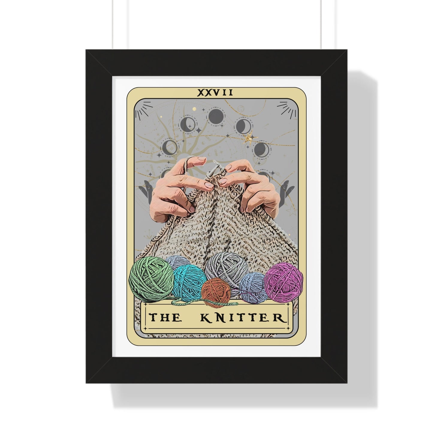 The Knitter Tarot Card Wall Art Knitting