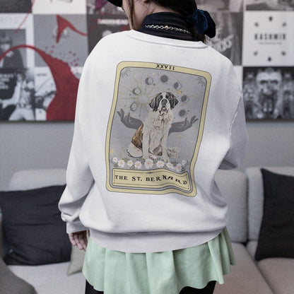 The St Bernard Tarot Card Sweatshirt BACK Print Dog Lover