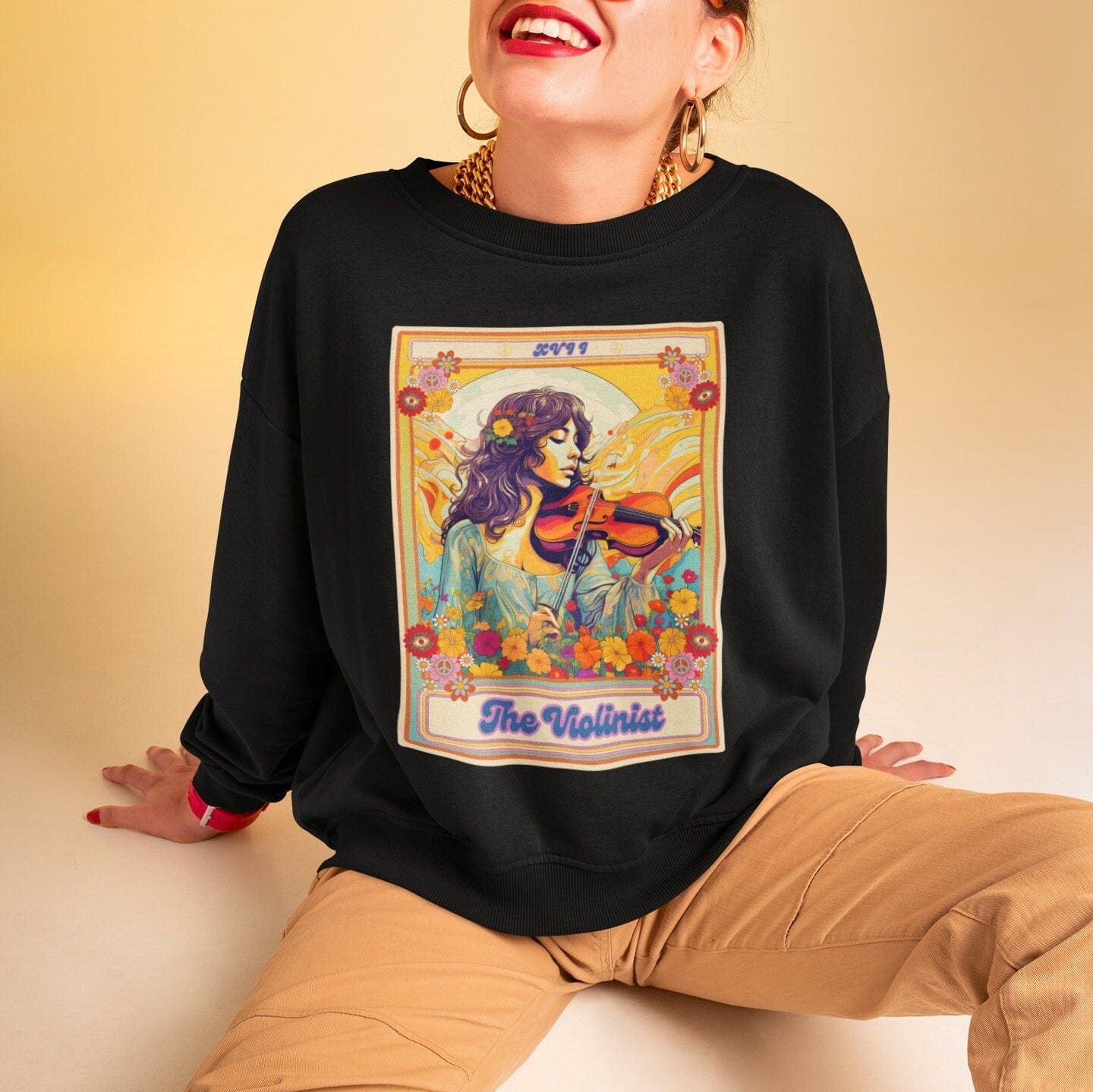 The Violinist Tarot Card Sweatshirt, Violin Player