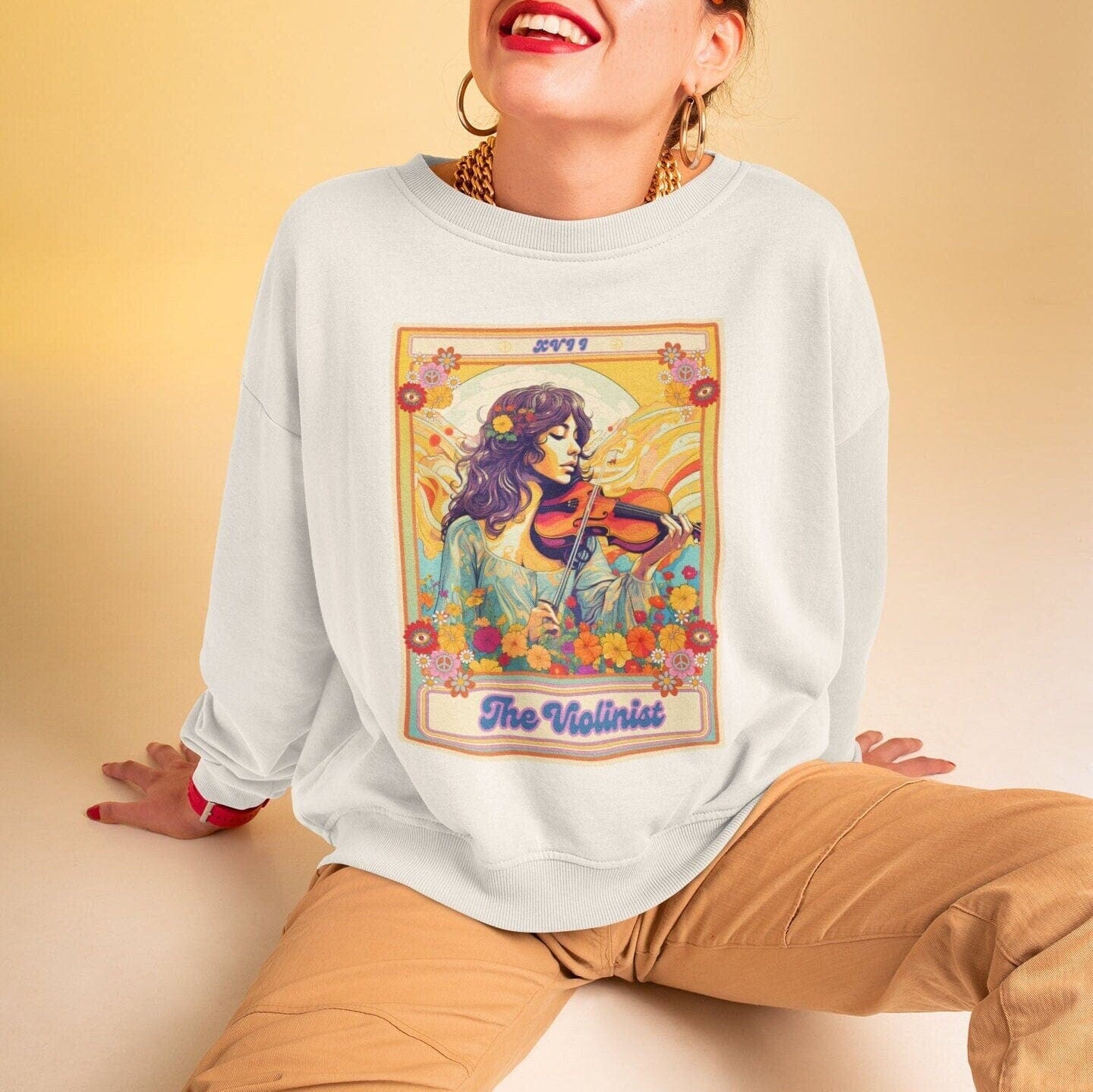 The Violinist Tarot Card Sweatshirt, Violin Player