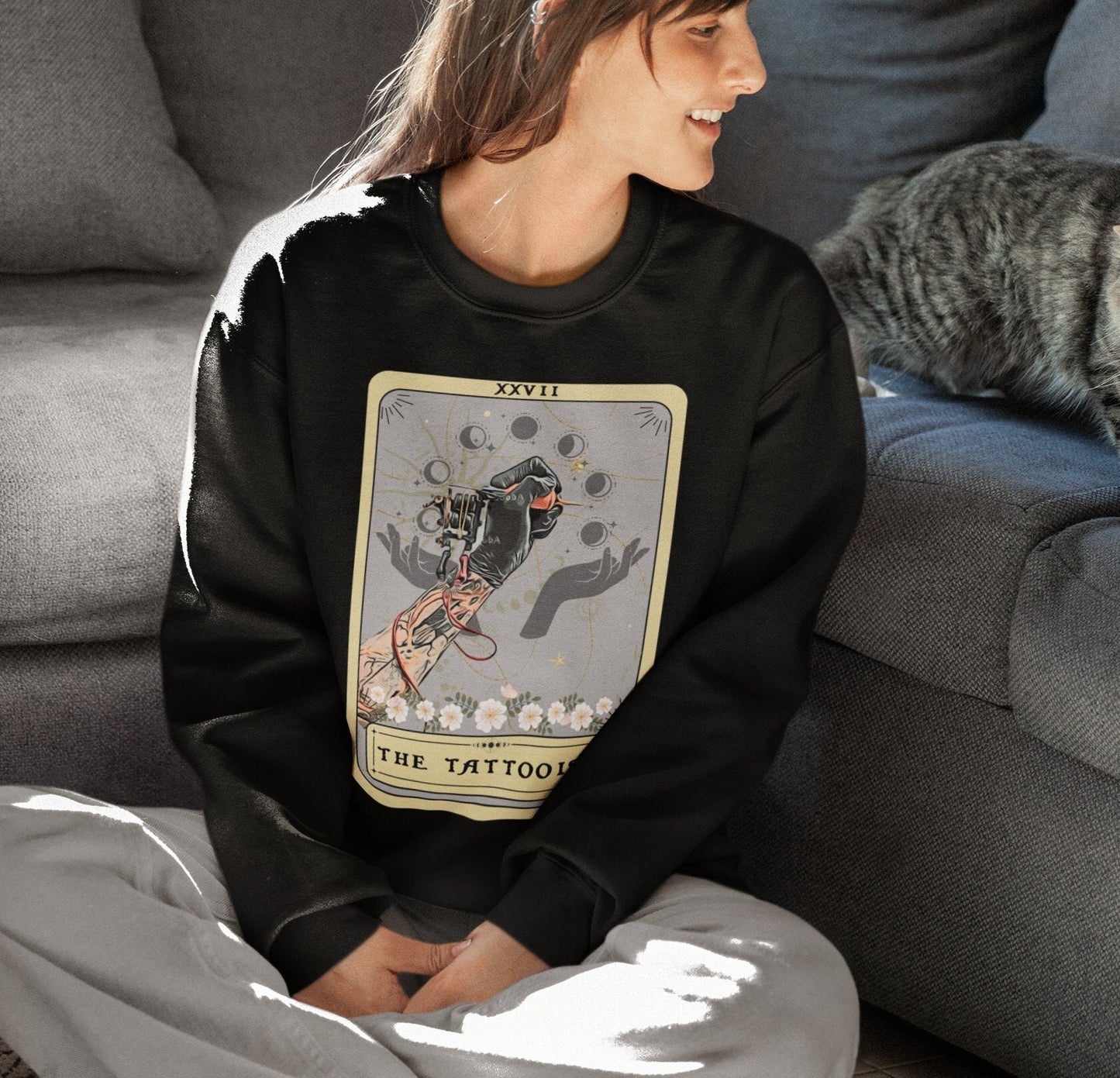 Tattooist Tarot Card Sweatshirt, Tattoo Artist