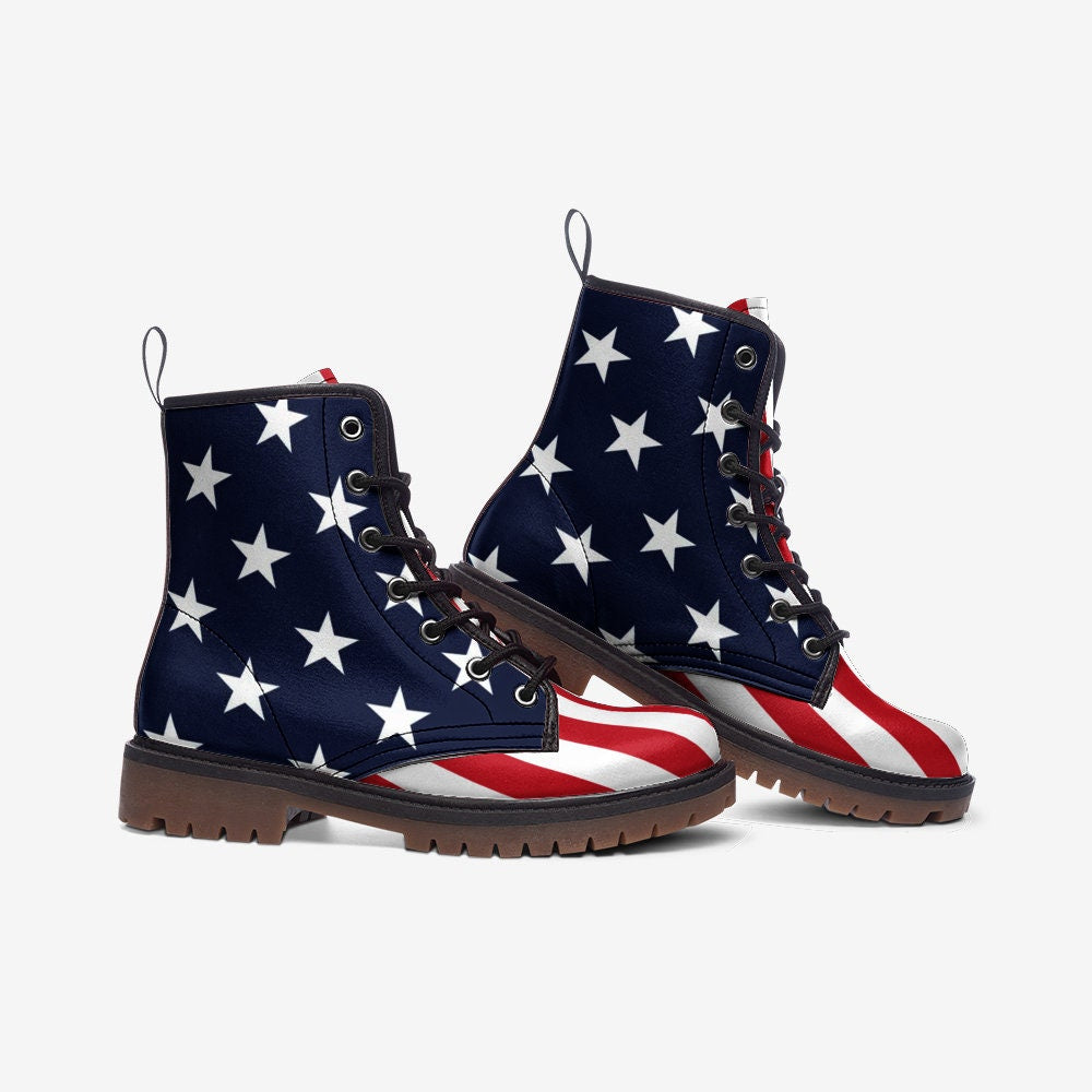 USA Flag Boots American Flag Patriotic Combat Boots