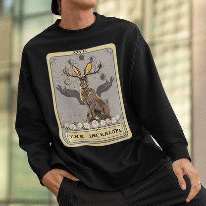 Jackalope Sweatshirt, The Jackalope Tarot Card Sweatshirt Cryptid Cryptozoology