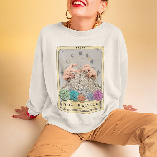 The Knitter Tarot Card Sweatshirt Knitting