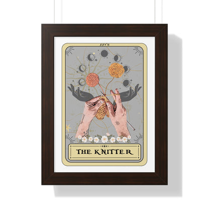 The Knitter Tarot Card Framed Print, Knitting