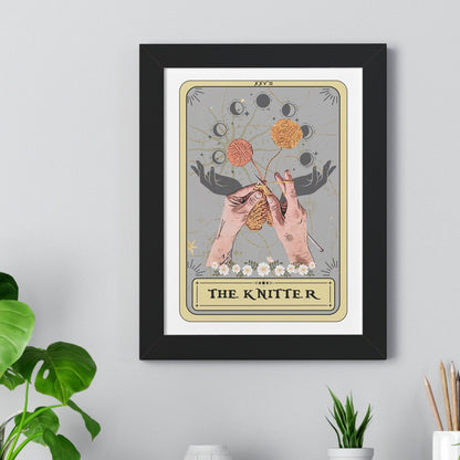 The Knitter Tarot Card Framed Print, Knitting