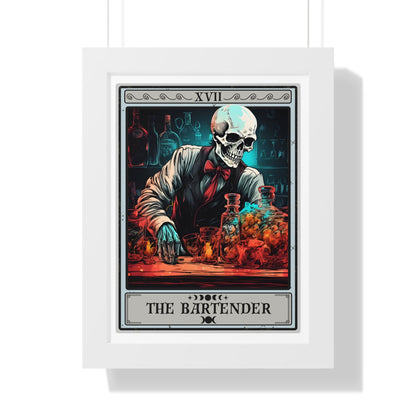 The Bartender Tarot Card Framed Print Wall Art