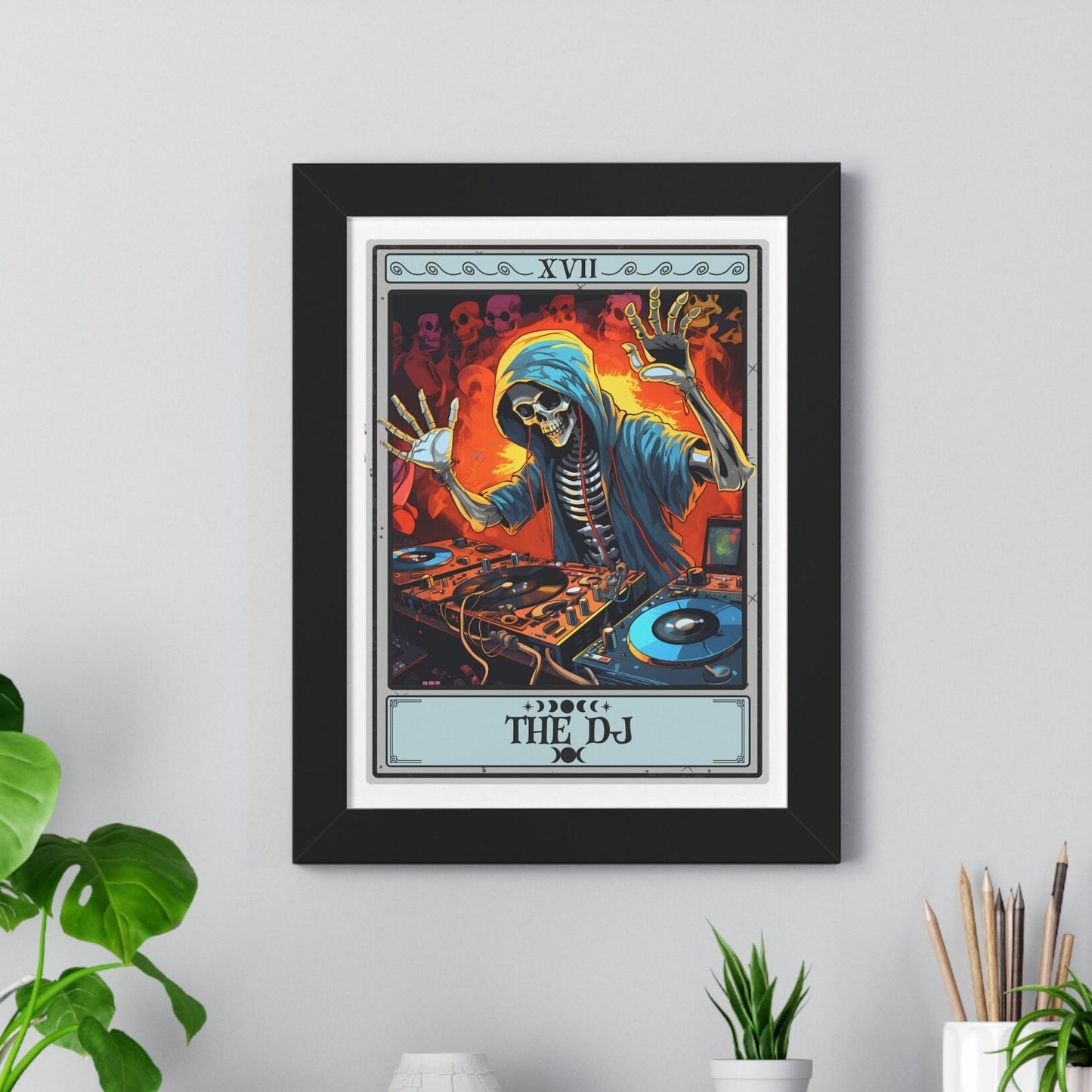 The DJ Tarot Card Framed Print