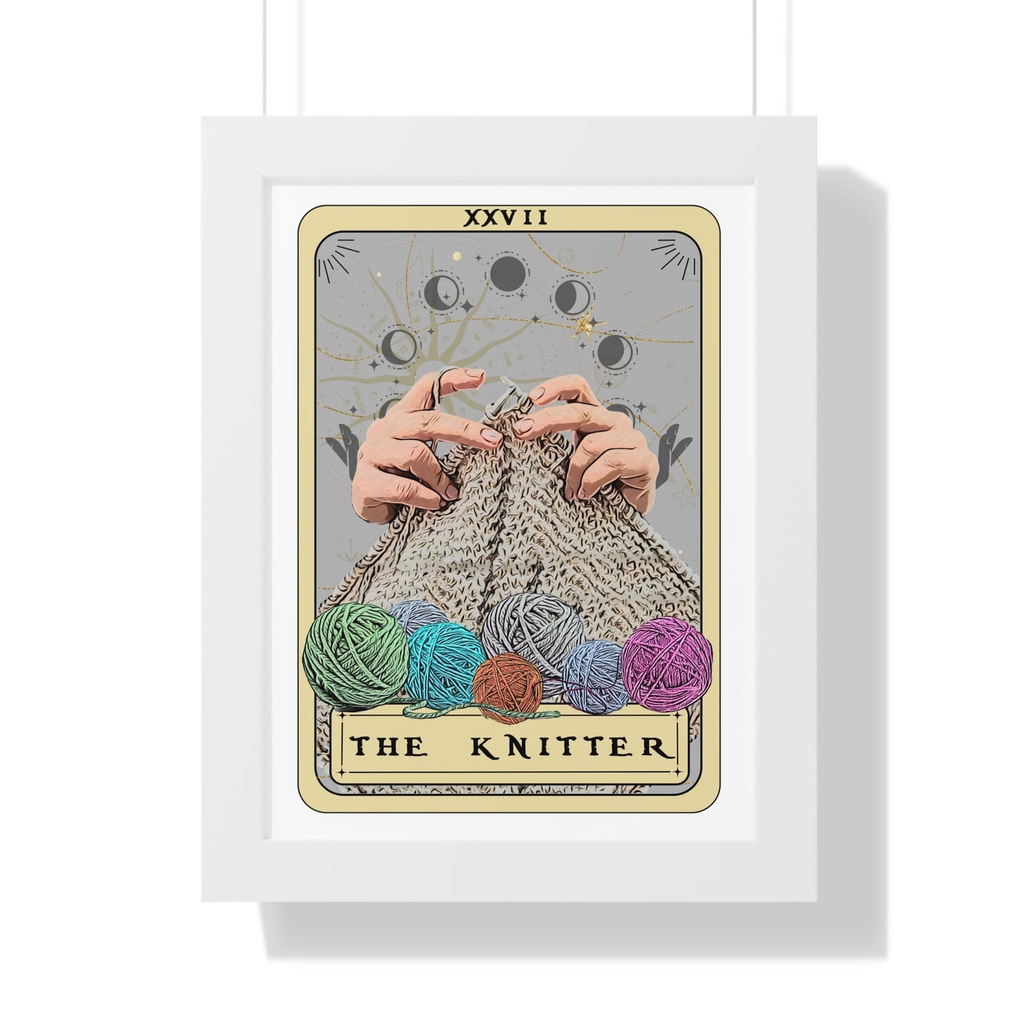 The Knitter Tarot Card Wall Art Knitting