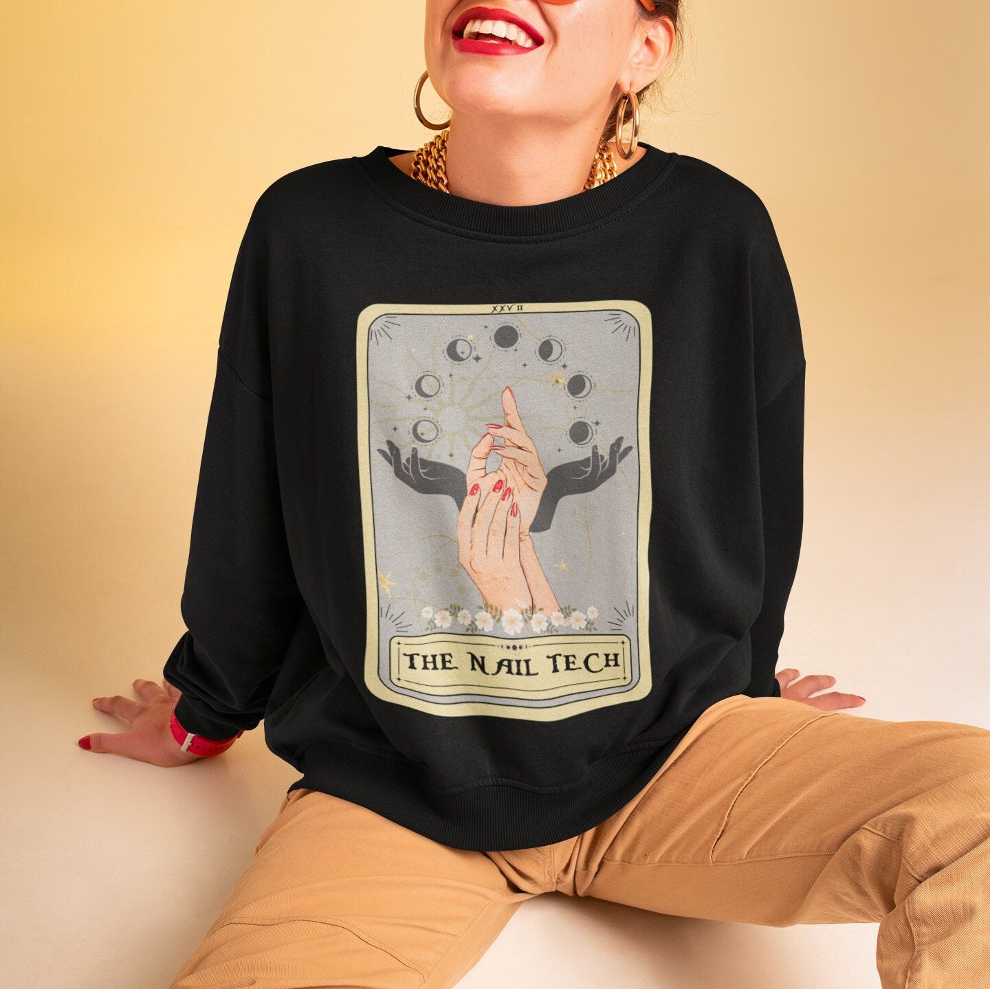 Nail Tech Tarot Card Sweatshirt - Nail Technician Gift