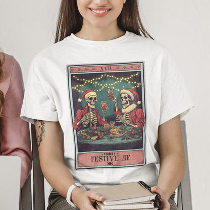 Skeleton Christmas Tarot Card Shirt