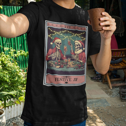 Skeleton Christmas Tarot Card Shirt