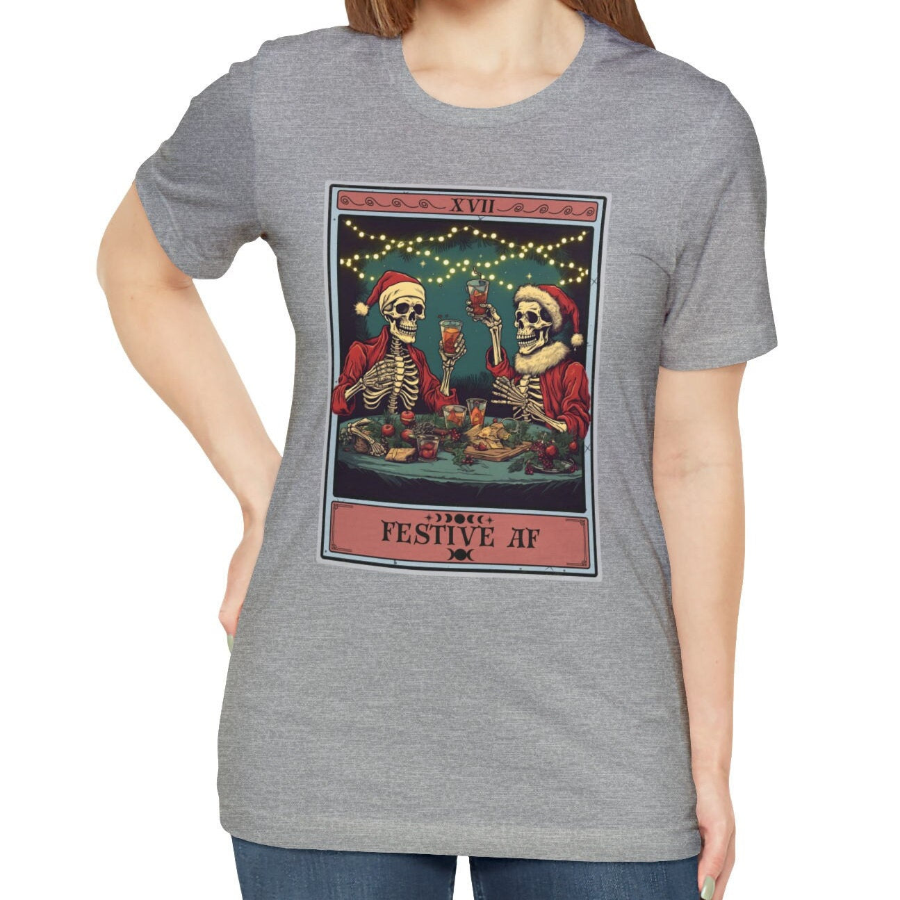 Skeleton Christmas Tarot Card Shirt