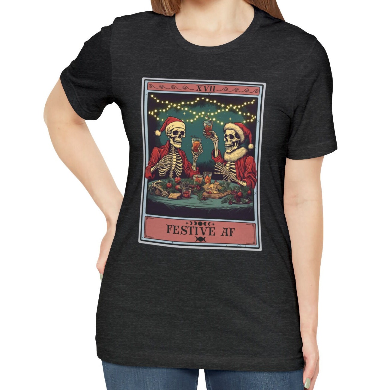 Skeleton Christmas Tarot Card Shirt