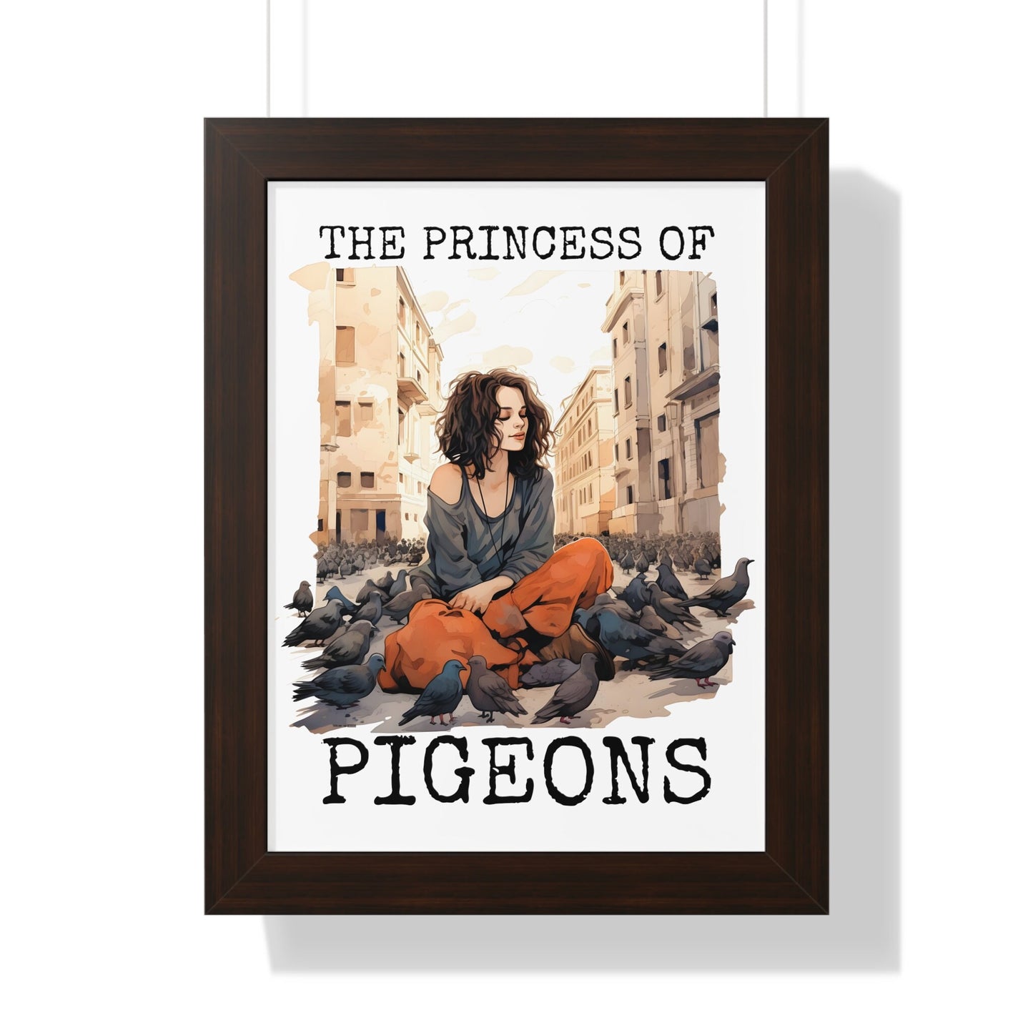 The Princess Of Pigeons Framed Print, Bird Pigeon Wall Art