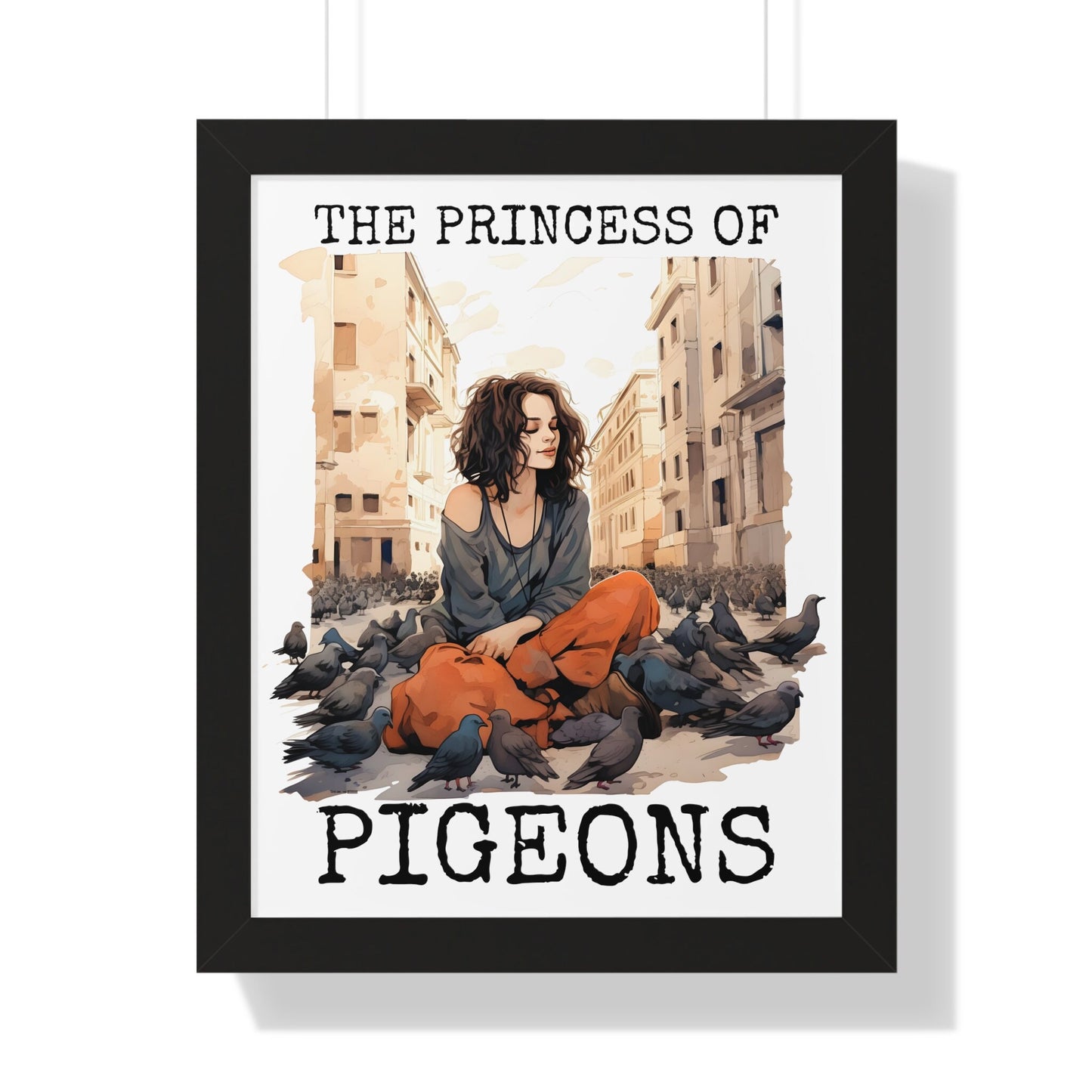 The Princess Of Pigeons Framed Print, Bird Pigeon Wall Art