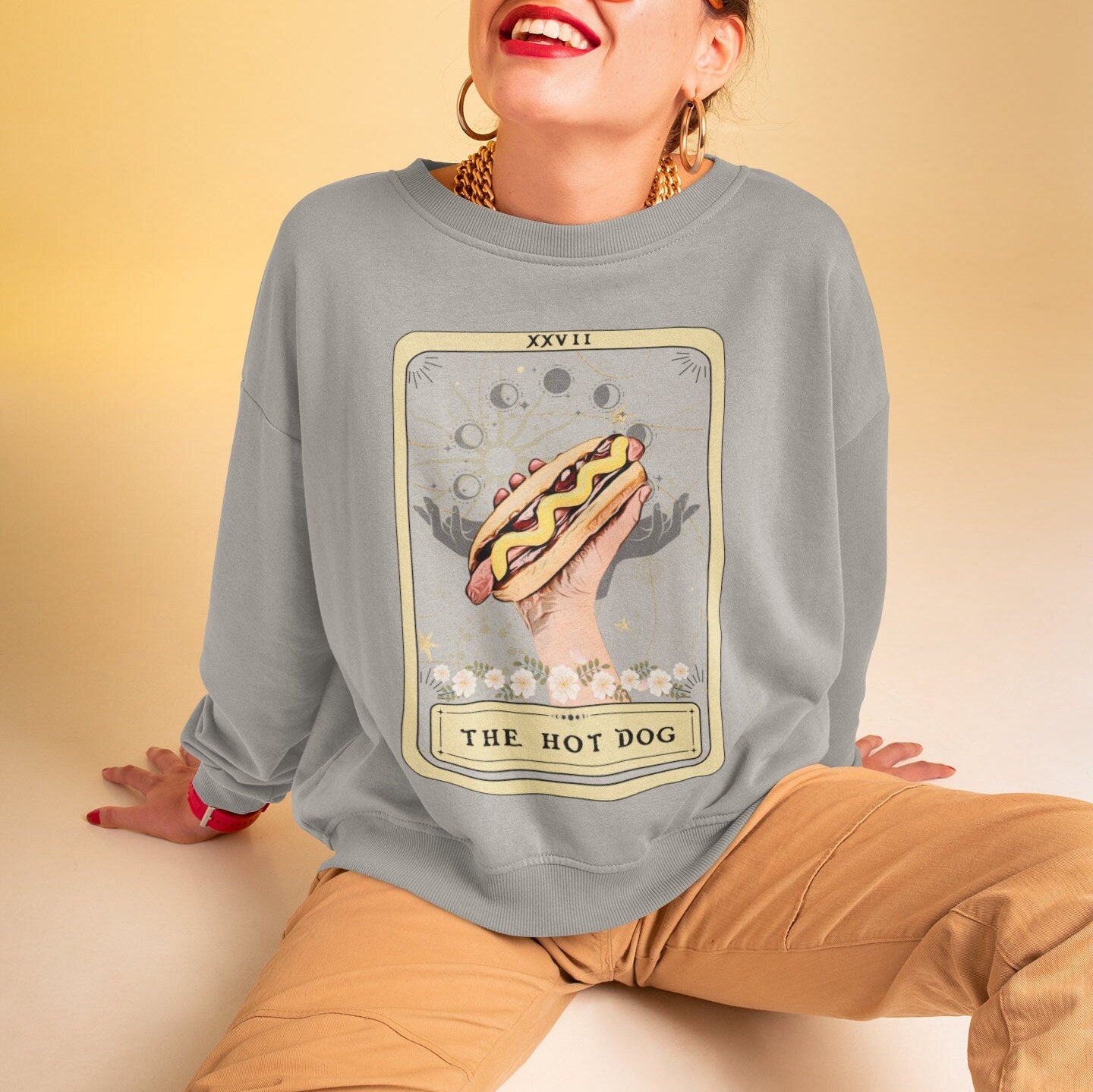 The Hot Dog Tarot Card Sweatshirt