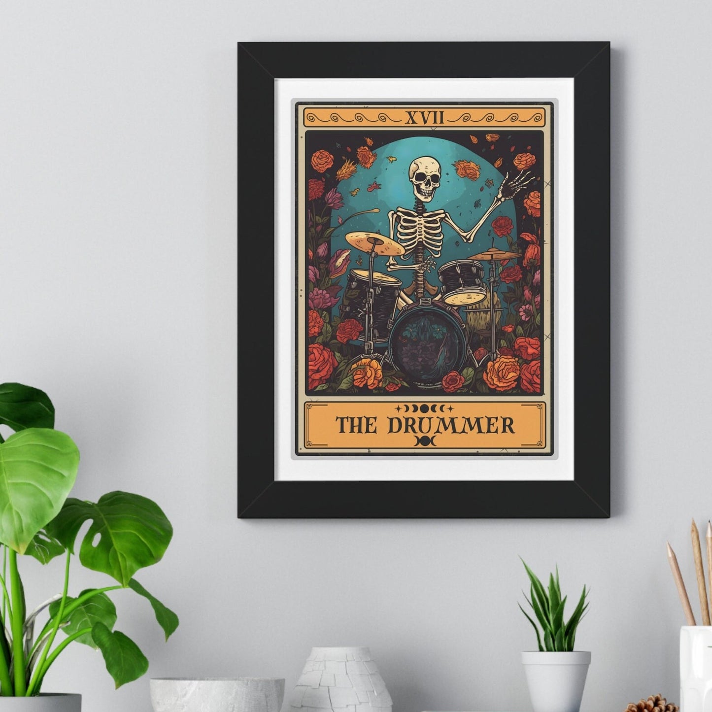 The Drummer Tarot Card Framed Print