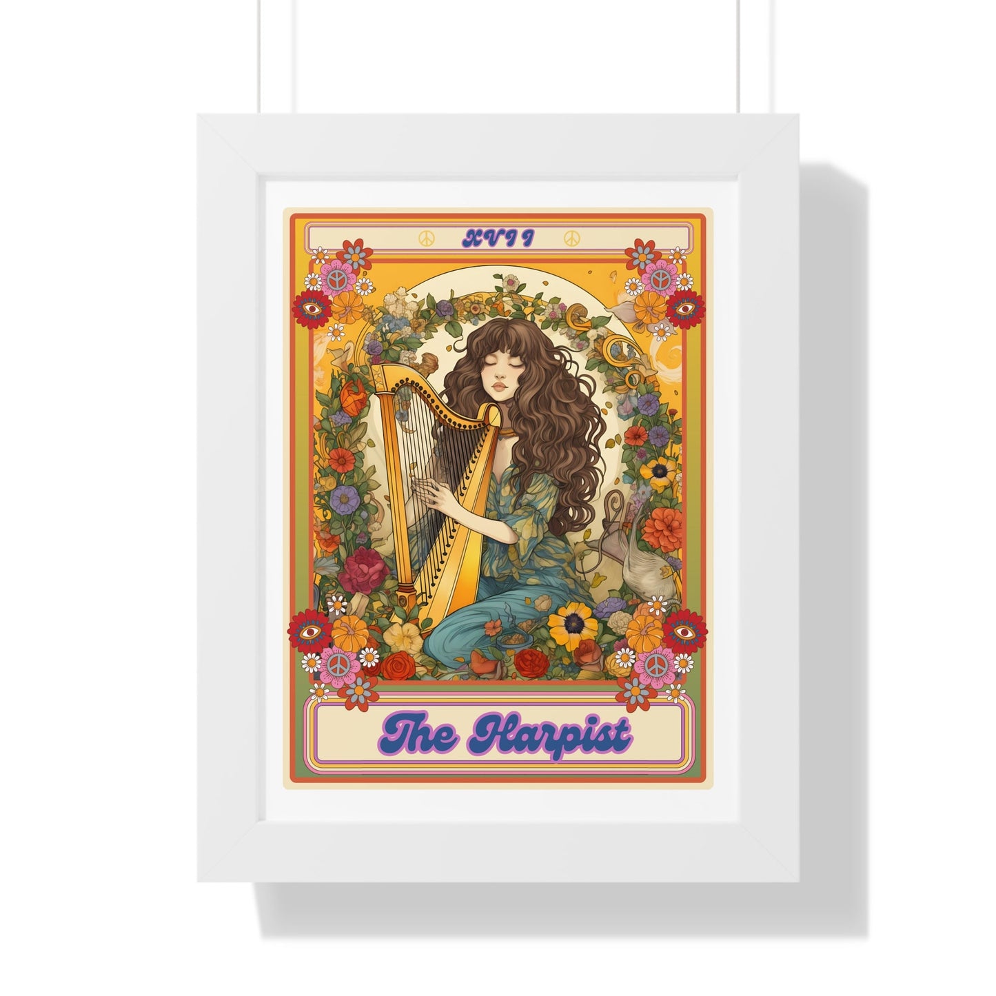 The Harpist Tarot Card Framed Print