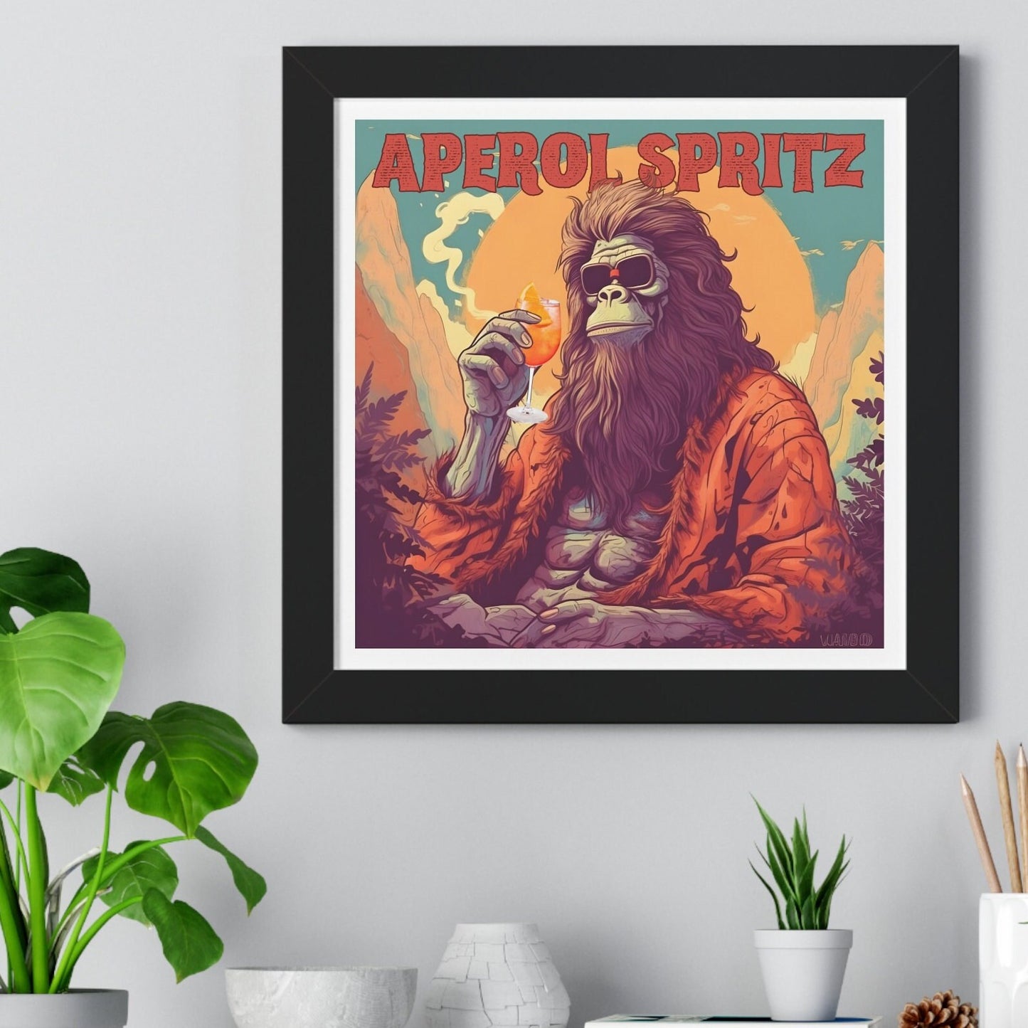 Bigfoot Aperol Spritz Framed Print 16" x 16"