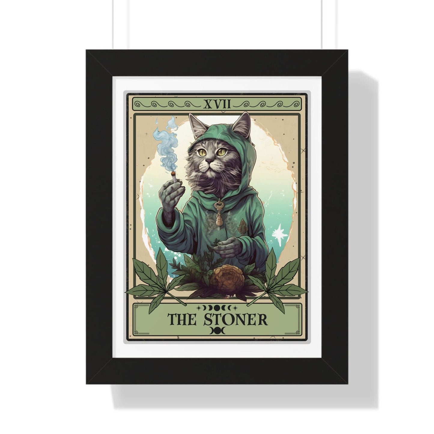 The Stoner Cat Tarot Card Framed Print Wall Art