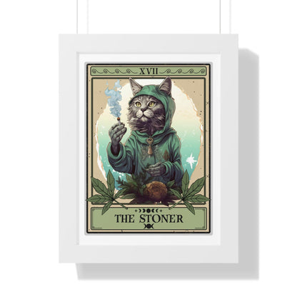 The Stoner Cat Tarot Card Framed Print Wall Art