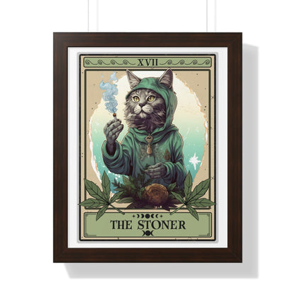 The Stoner Cat Tarot Card Framed Print Wall Art